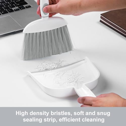 Mini Dustpan and Brush Set - Small Hand Broom Combo for Desktop & Home
