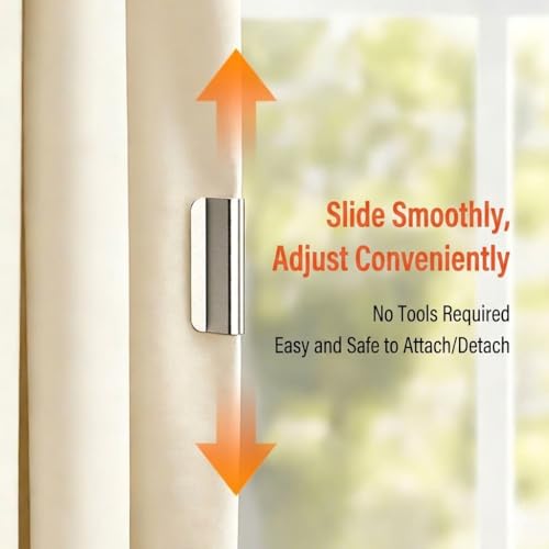 Magnetic Curtain Weights and Clips - 6 Pairs for Light Blocking & Privacy