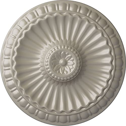 Ekena Millwork CM11LIPWS 11 1/4"OD X 1 1/8"P Linus Ceiling Medallion, Pearl White