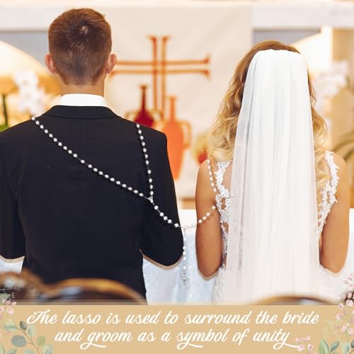 Pearl Wedding Lasso Unity Cord for Ceremony with Elegant Gift Box
