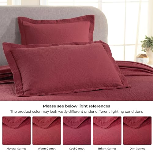 SUPERIOR Fleur De Lis 100% Cotton Jacquard Matelasse Bedspread Set, King