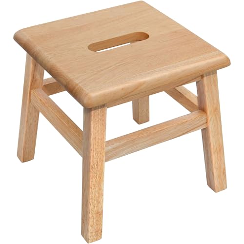 Solid Hardwood Step Stool, 12.25-Inch Fully Assembled Wooden Stool