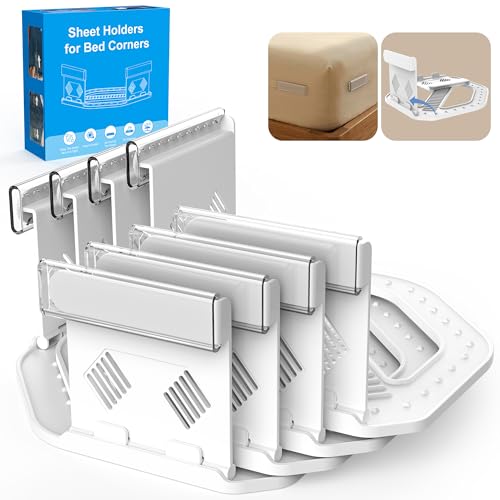 Fitted Sheet Holder Straps, 4 Pack Non-Slip Clips for All Mattress Sizes