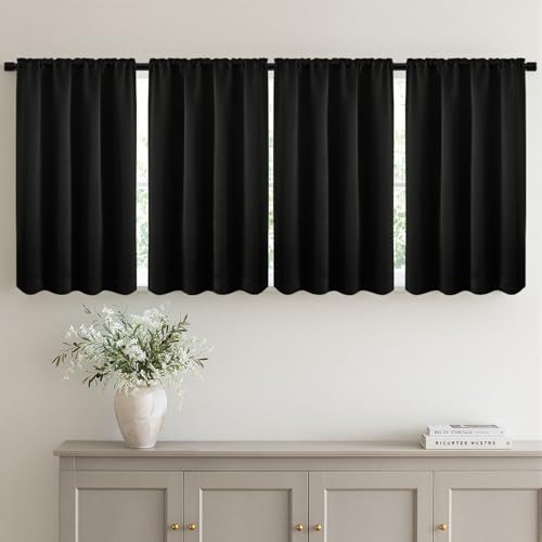 Blackout Kitchen Tier Curtains - 36 Inch Privacy Protection