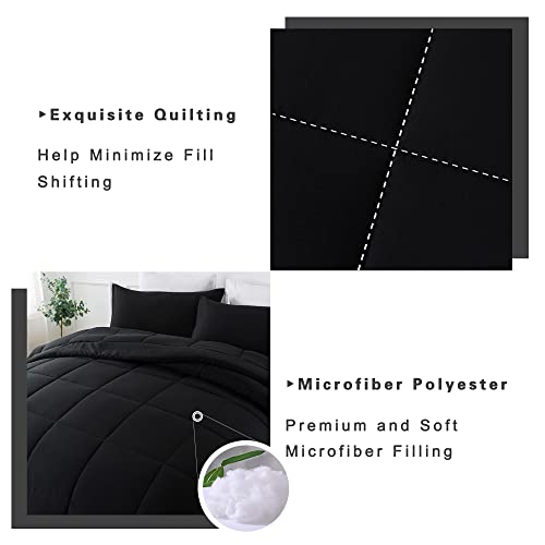 3-Piece Queen Comforter Set - Soft All-Season Down Alternative Bedding
