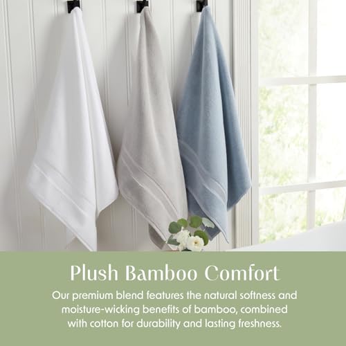 4-Pack Bamboo Rayon & Cotton Bath Towel Set, Ultra Soft & Absorbent