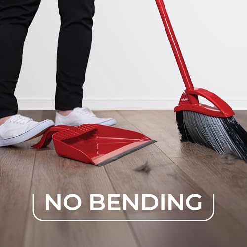 Pet Hair Broom and Step-On Dustpan Set - Dual Bristle Floor Sweeper