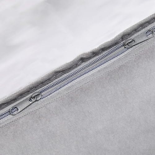 Under Bed Storage Bags for Clothes and Blankets, 18x42x6 Gray 2-Pack