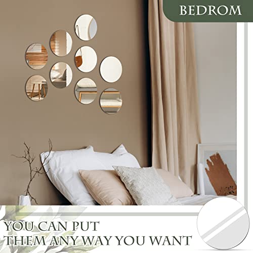 12 Pcs 5-Inch Round Acrylic Mirror Tiles - Self-Adhesive Table Centerpieces