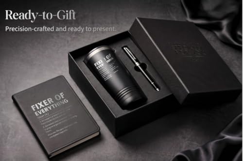 Men's Boss Gift Set - 20oz Travel Tumbler, Leather Notebook & Pen