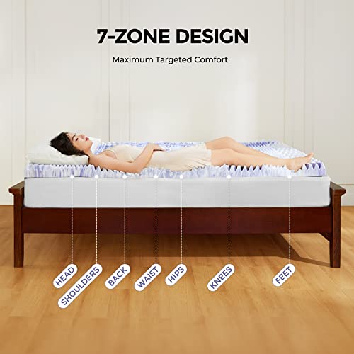 3-Inch Twin XL Memory Foam Mattress Topper with 7 Comfort Zones
