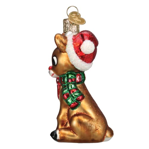 Rudolph & Clarice Handblown Glass Christmas Tree Ornament, Hand-Painted