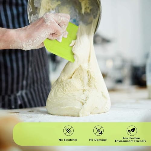 Flexible Dough Scraper - 4.7x3.7 Inch Plastic Bowl Scraper with Sharp Edges