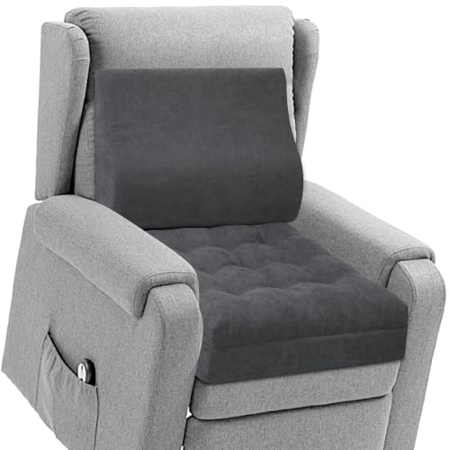 Extra Thick Recliner Seat Cushion with Detachable Lumbar Support Pillow