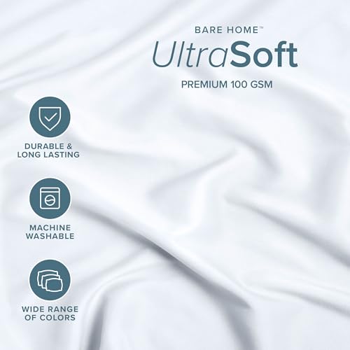 Bare Home Ultra-Soft Microfiber King Fitted Sheet - Deep Pocket, White
