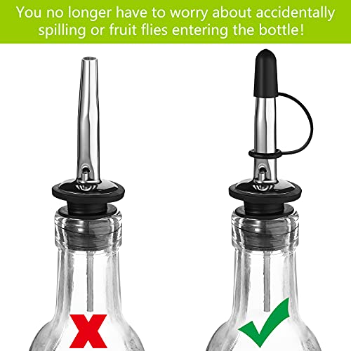 100 Pcs Hooded Liquor Pourer Dust Caps - Black, Reusable Bottle Cover with Loop