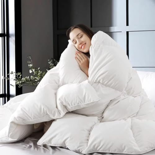 WhatsBedding All-Season Feather Down Fiber Comforter - Queen Duvet Insert