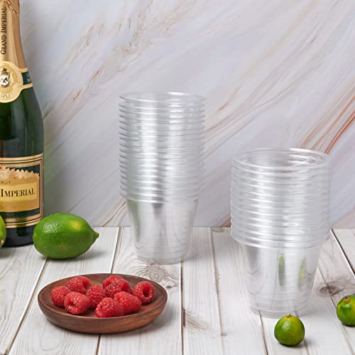 Turbo Bee 600 Pack 9oz Clear PET Cups - Disposable Cocktail Tumblers for Weddings & Parties