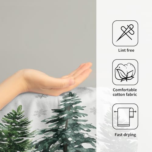 Granbey Winter Elk Snowflake Hand Towels Set of 2, Microfiber Kitchen Decor