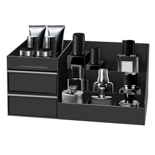 Large Mens Cologne Organizer with 7 Compartments & Drawers - Turesmith