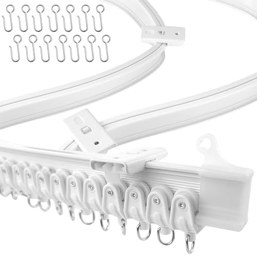 Flexible Ceiling Curtain Track System, 2.9 ft Bendable Rail for Curtains