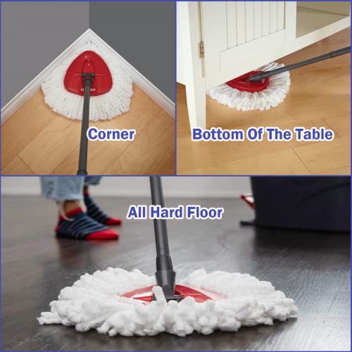 Microfiber Spin Mop Replacement Heads - 4 Pack Washable Triangle Mop Refills