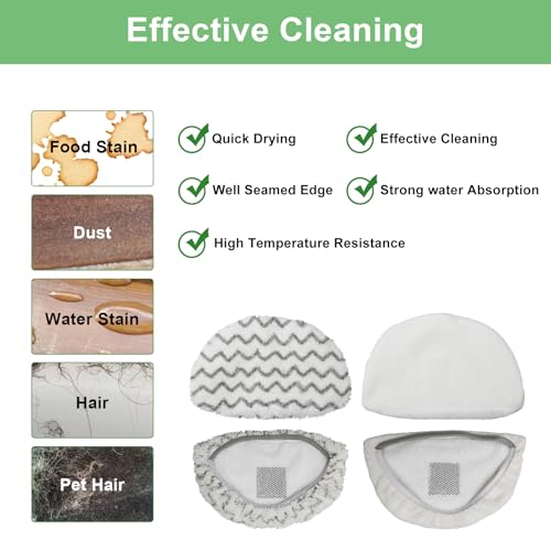 6-Pack Microfiber Steam Mop Replacement Pads for Hard Floor Cleaners