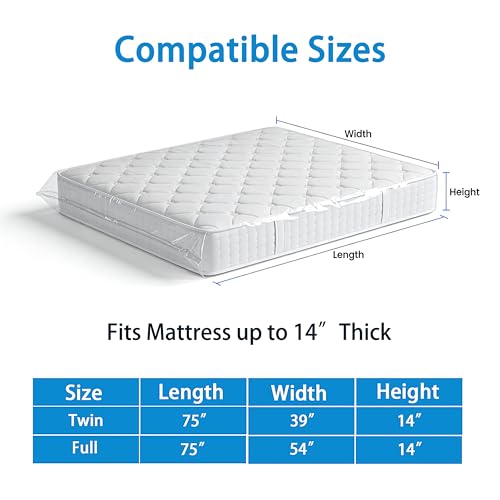 Mattress Bag for Twin & Full Size - 1.5 Mil Waterproof Storage