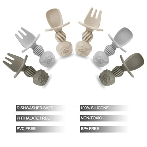 Silicone Baby Spoon and Fork Feeding Set Anti-Choke 6 Pack