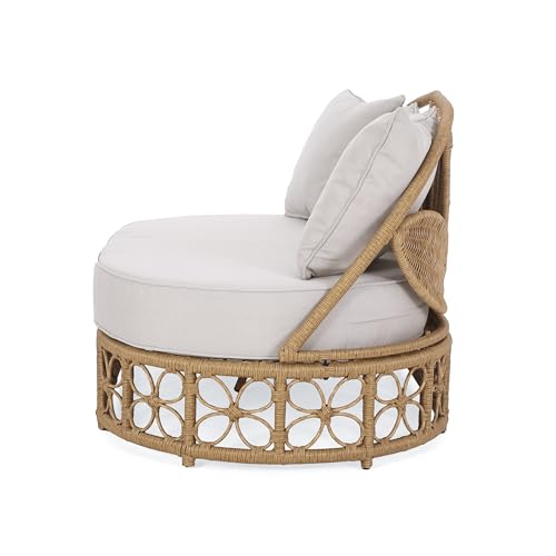 Boho Outdoor Wicker Daybed with Cushions for Patio & Garden