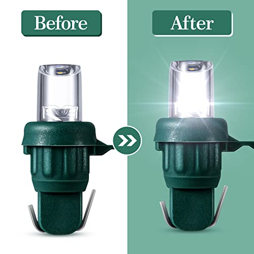 Christmas String Lights Replacement Bulbs Cold White 180 Count Green Base