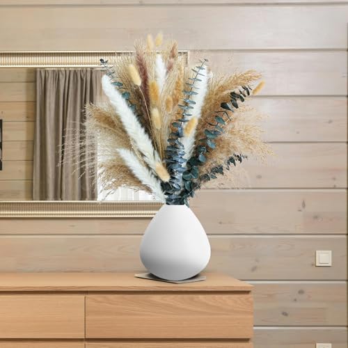 Dried Pampas Grass Bouquet - Boho Floral Centerpiece with Eucalyptus