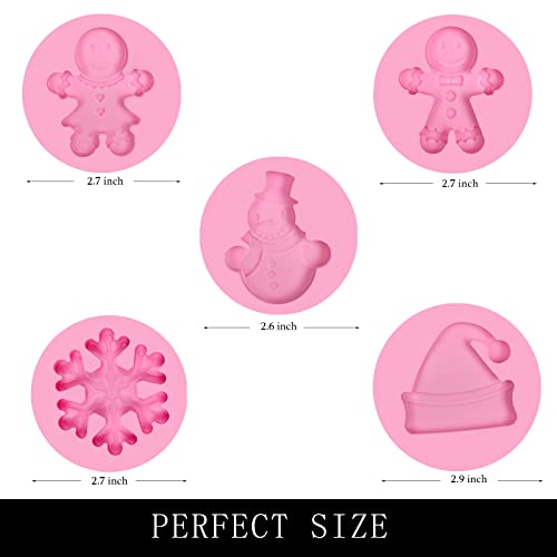 Christmas Gingerbread Man Silicone Mold - 5 Pack for Baking & Decorations
