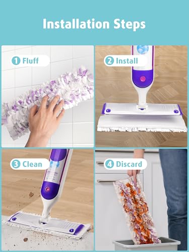 24 Pack Disposable Power Mop Pad Refills - 14-Layer Wet & Dry Cleaning