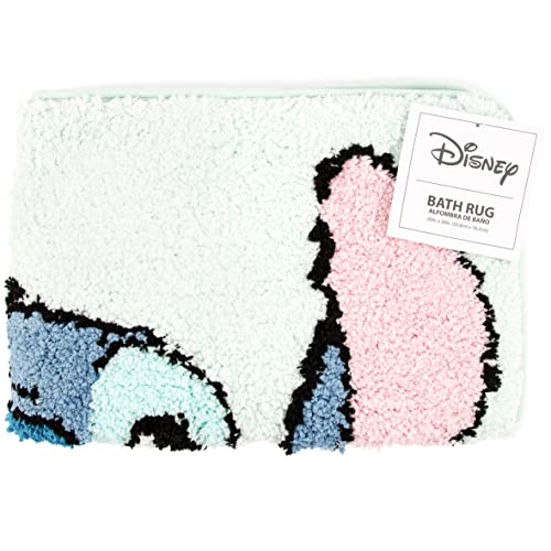 Stitch Floral Fun Tufted Bath Rug - Soft Non-Slip Kids Bathroom Mat 20x30