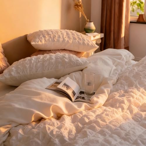 Seersucker Duvet Cover for 48x72 Weighted Blankets with Zipper