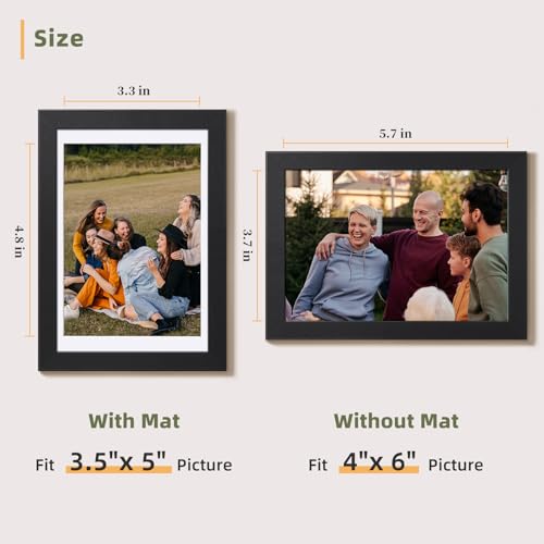4x6 Black Picture Frame Set of 10 - Wall & Tabletop Display Photo Frames