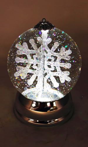Christmas Lighted Snow Globe - 6.5" LED Spinning Snowflake Water Globe