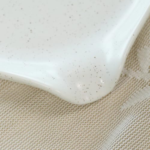 COLLECTIVE HOME Large Ceramic Spoon Rest with Gold Text - 5 x 5.5 in