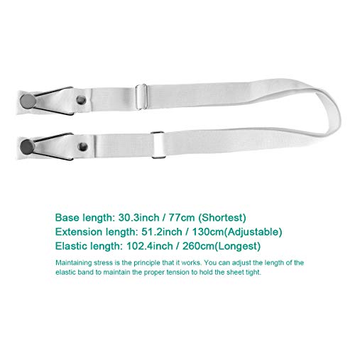 Adjustable Bed Sheet Holder Straps - Set of 4 Elastic Clips