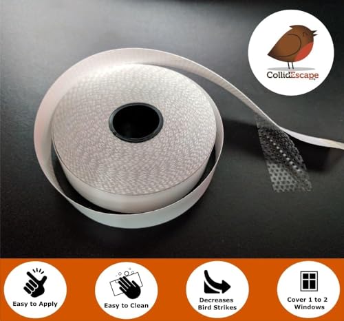 Clear Bird Tape for Windows - Prevent Bird Strikes (3/4" x 20')