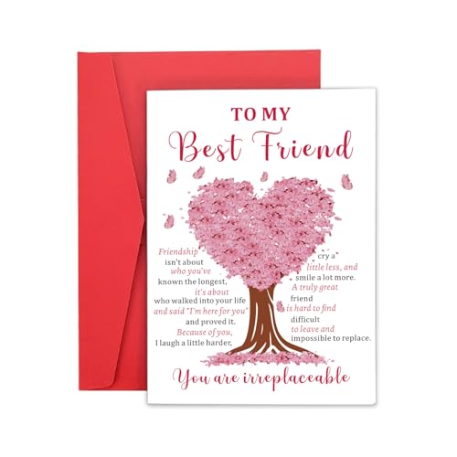 To My Best Friend Card - Friendship Card for Women | Graduation, Birthday, Valentines Gifts
