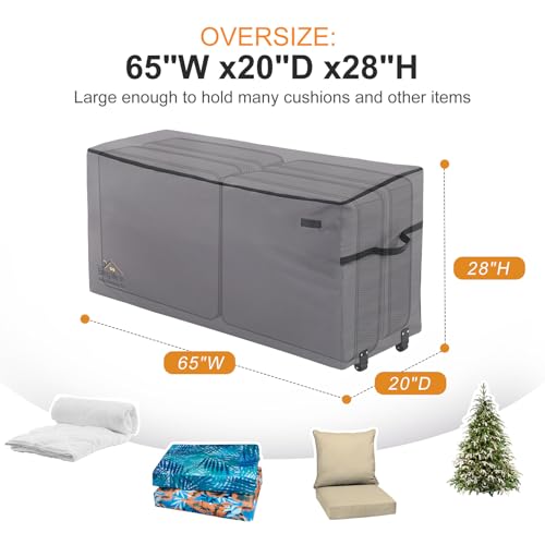 NettyPro 65L x 20W x 28H Wheel-On Storage Bag for Christmas Tree, Cushions & More - Grey