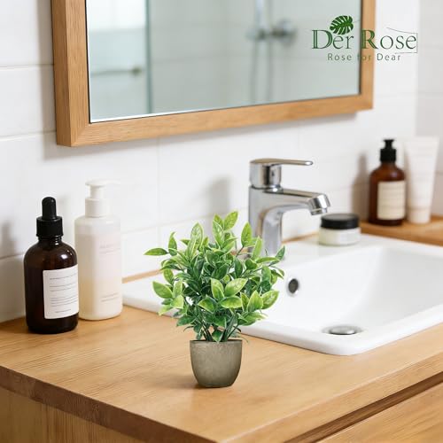 4-Pack Small Artificial Potted Plants for Shelf, Bathroom and Desk Decor