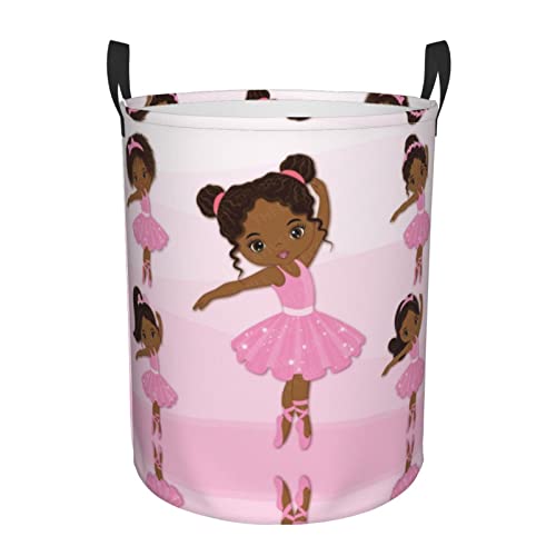 African Black Girl Laundry Hamper 38L Storage Basket - Durable & Foldable