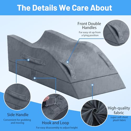 Leg Elevation Pillow for Recovery | Adjustable Memory Foam Wedge