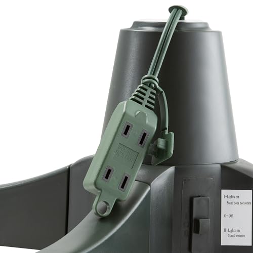 Rotating Christmas Tree Stand with Outlets - Supports Up to 7.5 ft Artificial Tree