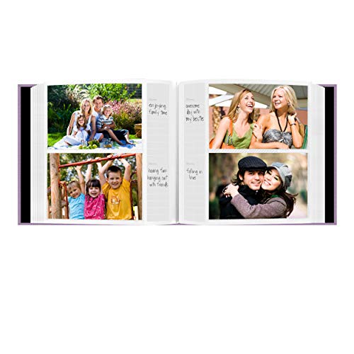 Fabric 4x6 Photo Album - 200 Pocket Bookbound Memory Book, Misty Lilac