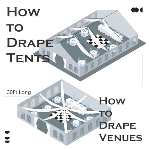 Party Village 4-Pack Red Ceiling Drapes 5ft x 30ft for Weddings & Parties