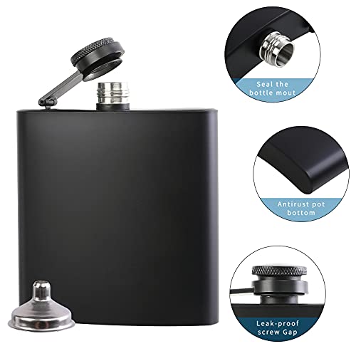 10 pcs Stainless Steel Liquor Hip Flasks with Funnels Gift Set - 6oz Leakproof for Camping, Weddings, Parties